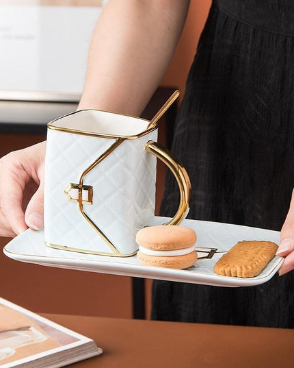 Chic Lady's Handbag-Inspired Coffee Cup Set - Perfect Gift for Birthdays and Holiday Celebrations!