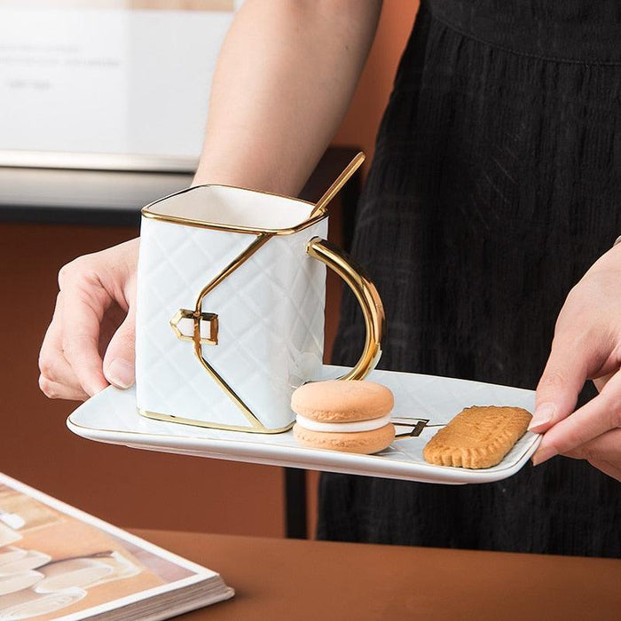 Chic Lady's Handbag-Inspired Coffee Cup Set - Perfect Gift for Birthdays and Holiday Celebrations!