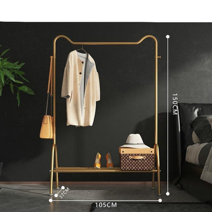 Chic Golden Steel Pipe Garment Drying Rack for Stylish Home Organization