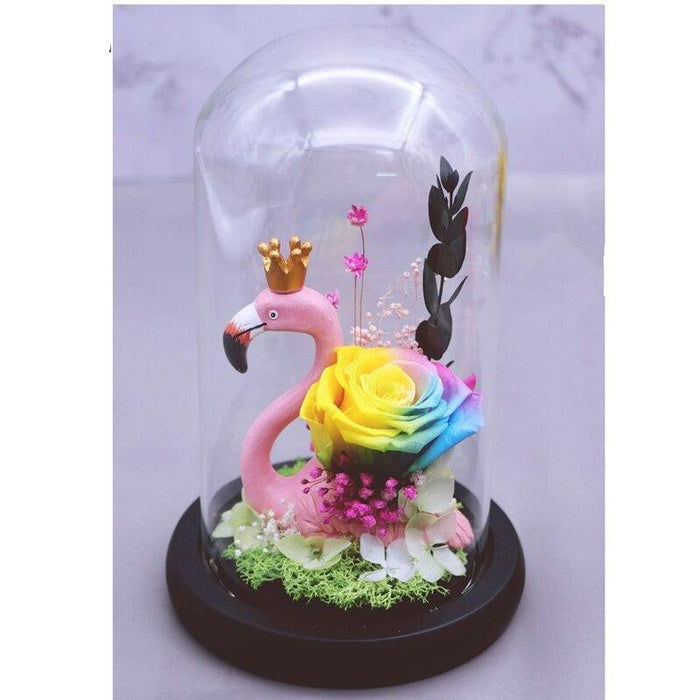 Eternal Elegance Glass Dome - Preserved Rose and Hydrangea for Timeless Charm