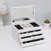Vintage-Inspired Wooden Jewelry Box with Hollow Mirror Detail - Stylish Storage Solution