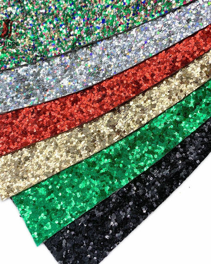Glittery Leatherette Fabric Sheet Collection - Ultimate Crafting Essentials Bundle