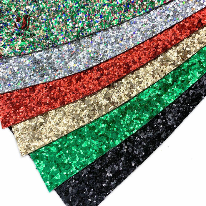Assorted Glittery Leatherette Fabric Sheets Set - Pack of 30