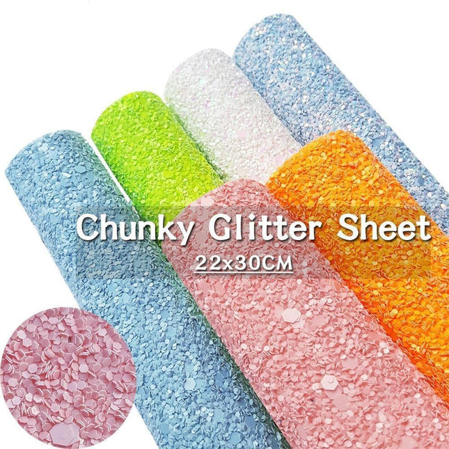 Rainbow Sparkle Faux Leather Crafting Sheets for Creative Projects