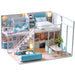 Elegant DIY Dollhouse Crafting Kit with LED Lights - Premium Wooden Miniature House