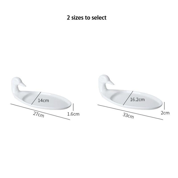 Sophisticated White Duck Ceramic Dinner Plate Set - Elevate Your Dining Experience