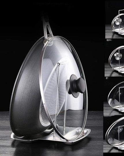 Elegant Stainless Steel Organizer for Pot Lids and Cooking Utensils - Durable and Rust-Resistant