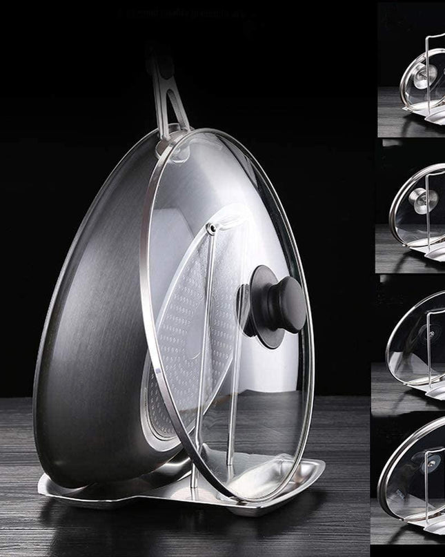 Elegant Stainless Steel Organizer for Pot Lids and Cooking Utensils - Durable and Rust-Resistant