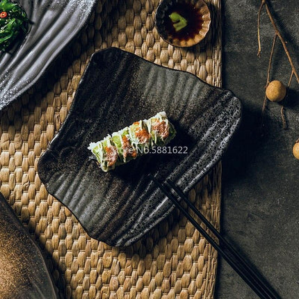 Elegant Japanese Ceramic Sushi Platter for Gourmet Dining