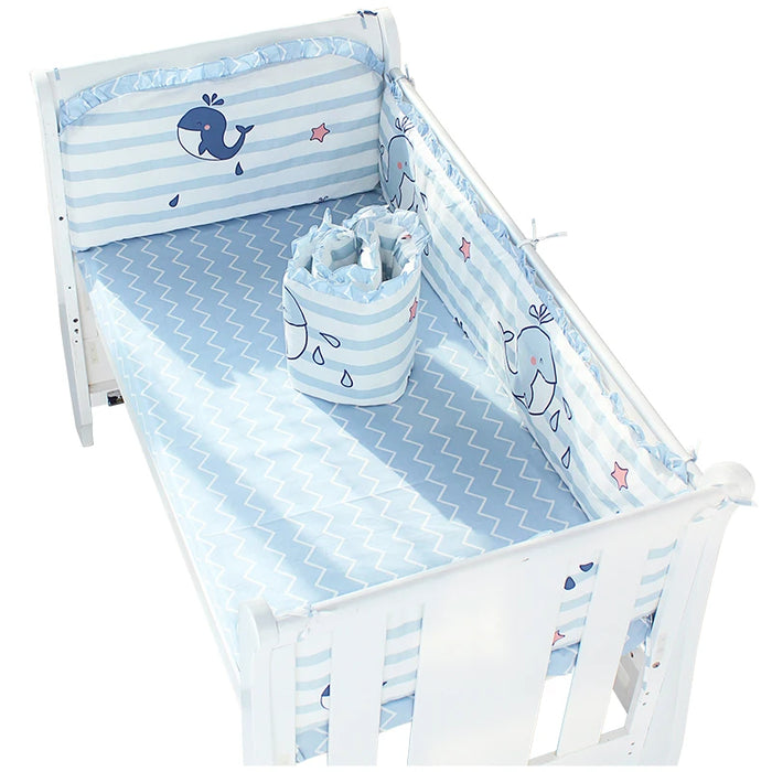 100% Cotton Newborn Crib Bedding Set with Bumpers and Bed Sheet | Various Sizes & Colors