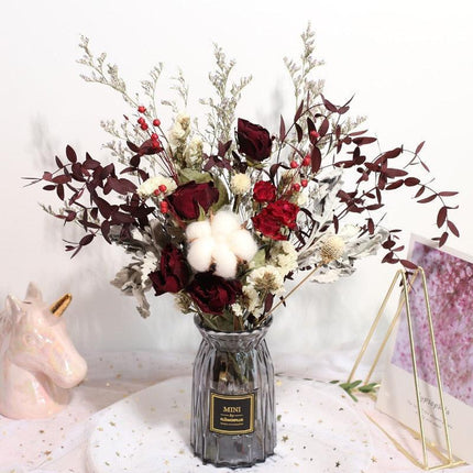 Dried Floral Elegance: Nature's Charm Arrangement Set for Home Decor and Photography