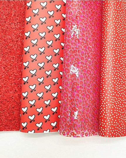 Red Sparkle Hearts & Dots DIY Jelly Leather Crafting Set