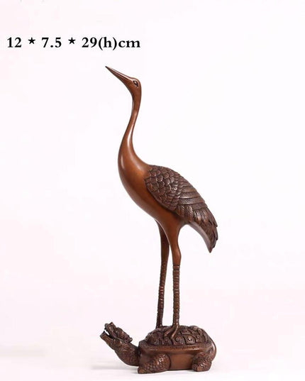 Brass Dragon Turtle and Crane Figurine: A Symbol of Longevity for Home Decor and Gifting