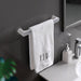 Sleek Grey and Black Self-Adhesive Towel Organizer with Hooks - 26.5*5.5cm