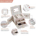 Stylish Girls' Travel Jewelry Organizer with Expandable Compartments and Mirror