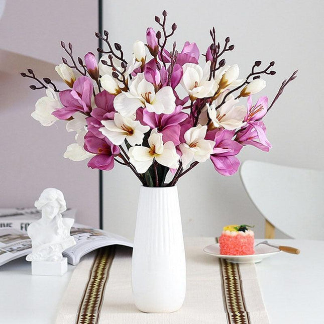 Silk Magnolia Blossom Arrangement - Exquisite Floral Touch for Home and Celebrations