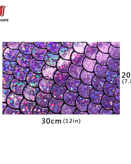 Enchanted Holographic Mermaid Scale PU Faux Leather for Creative DIY Crafts