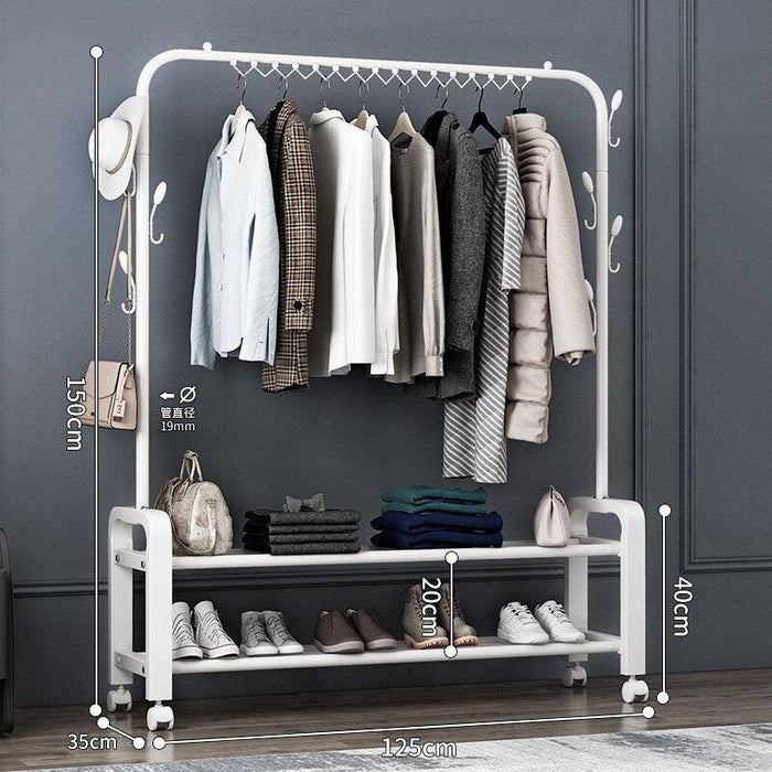 Mobile Stainless Steel Clothes Drying Stand with Enhanced Structure and Rolling Wheels