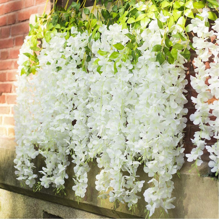 45-inch Silk Wisteria Flowers Set of 12 for Home and Event Decor