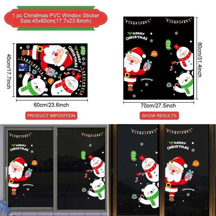 Festive Holiday Home Decoration Set: Christmas & New Year Wall and Window Stickers