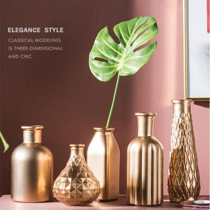Exquisite Golden Glass Vase: Transform Your Home with Elegance