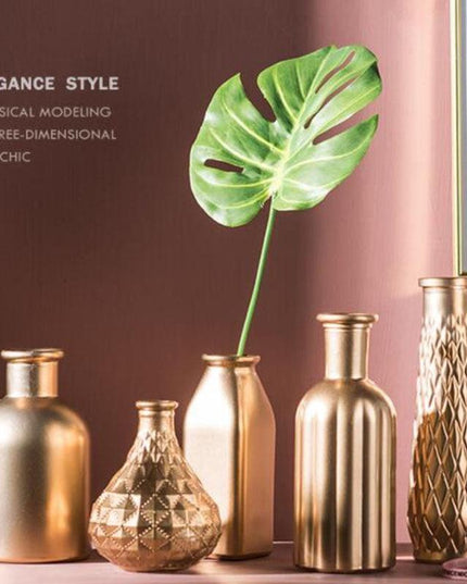 Exquisite Golden Glass Vase: Transform Your Home with Elegance