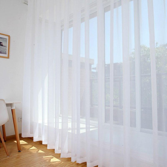 Elegant White Sheer Voile Curtains - Modern Style for Bright Interiors
