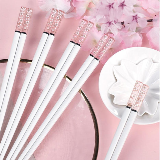 Cherry Blossom Amber Japanese Chopsticks | Bacteria-Resistant & Non-Skid