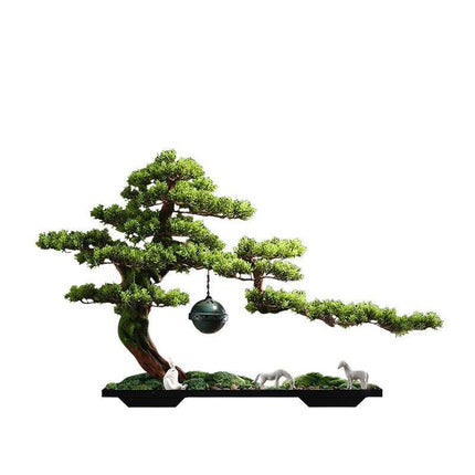 Serene Cascade Zen Garden Incense Fountain with Faux Vines