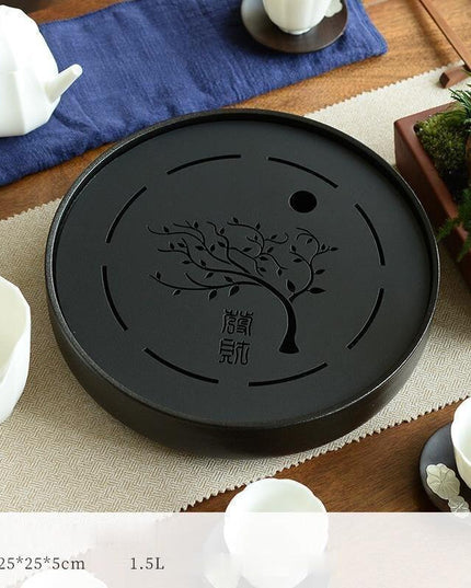 Heritage Elegance: Luxurious Ceramic Metal Kung Fu Tea Tray Set