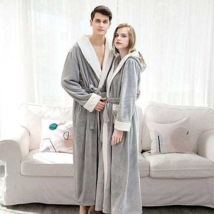 Luxurious Extra Long Flannel Robe for All Gender Relaxation