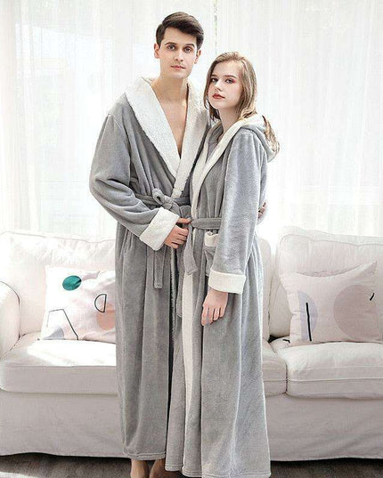 Luxurious Extra Long Flannel Robe for All Gender Relaxation