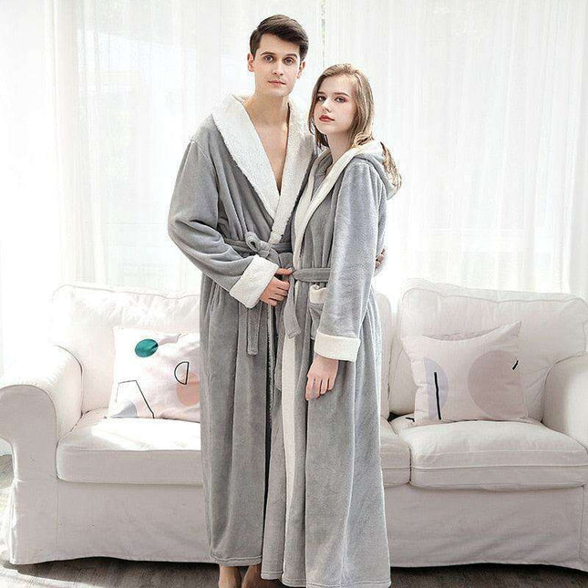 Luxurious Extra Long Flannel Robe for All Gender Relaxation