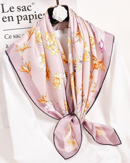 Hangzhou Elegance 100% Silk Square Scarf - Classic Timeless Design