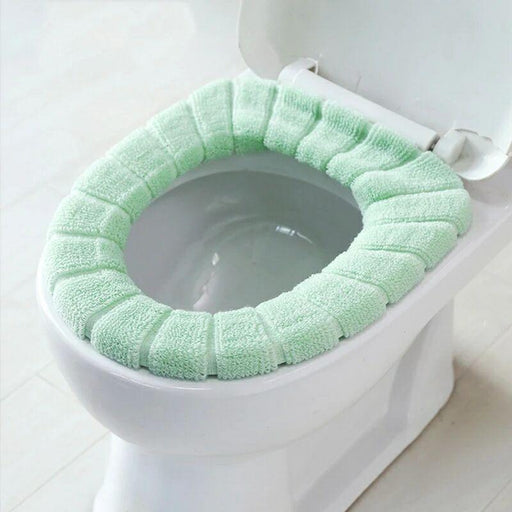 Colorful Plush Toilet Seat Cover Set - Luxurious Bathroom Upgrade with 4 Stylish Mats