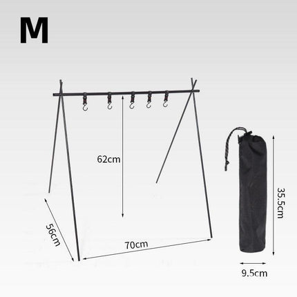 Portable Aluminum Camping Shelf with Foldable Hanging Rack for Outdoor Activities