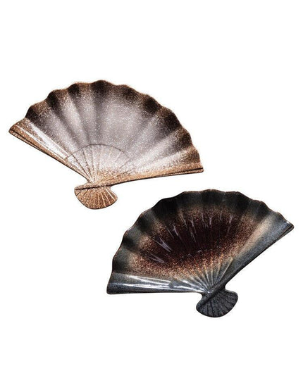 Cultural Harmony: Exquisite Japanese-Korean Fan Plate Set for Elegant Dining