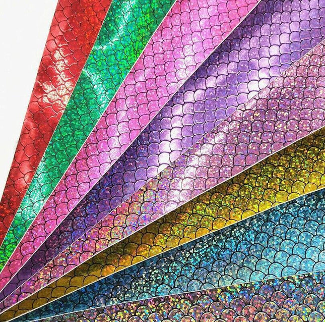 Holographic Mermaid Faux Leather - Ultimate DIY Essential for Creators