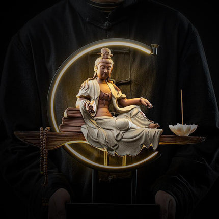 Copper Buddha Backflow Incense Fountain - Tranquil Smoke Cascade for Mindful Relaxation