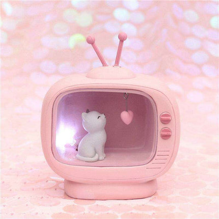 Charming Light Pink Cat Mini Lamp for a Magical Kids' Room