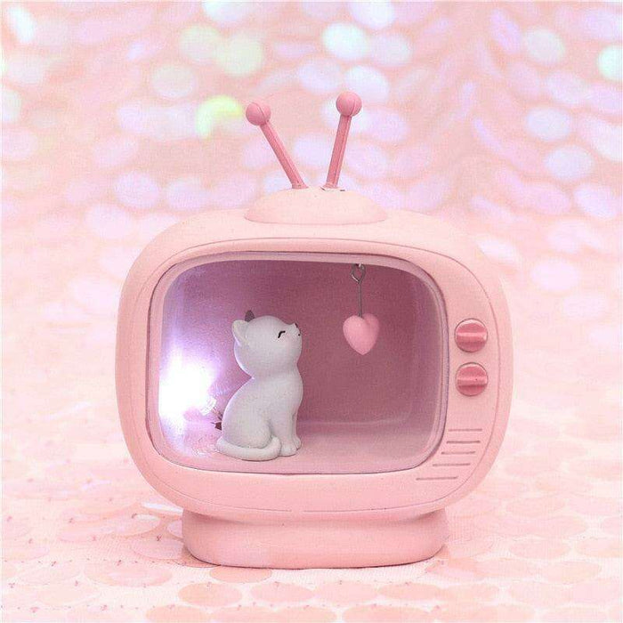Charming Light Pink Cat Mini Lamp for a Magical Kids' Room