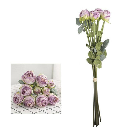 Opulent Silk Rose Bouquet: Stunning Botanica Florals for Elegant Home Accents