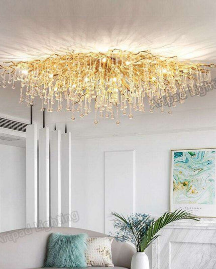 Elegant Customizable Crystal Ceiling Fixtures: Nordic Style with Versatile Adjustments