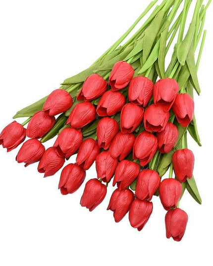 31-Piece Lifelike Real Touch Tulip Arrangement for Weddings and Home Decoration