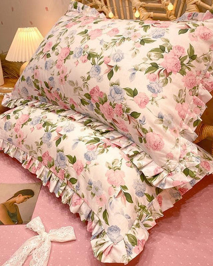 Chic Botanical Cotton Pillowcase Duo for King-Sized Pillows