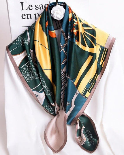 Luxurious Floral Silk Scarf for Women - Chic Neck Wrap for Holiday Elegance