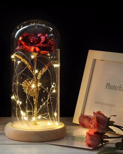 Eternal Rose LED Glass Dome for Enchanting Decor