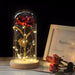 Enchanting Rose Glass Dome with Magical LED Lighting for Timeless Elegance