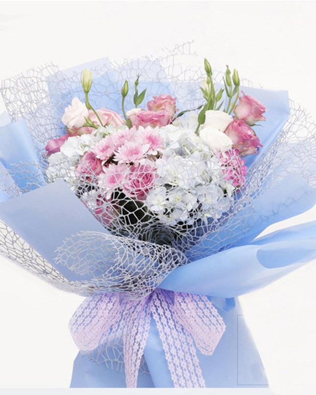 Sophisticated Artisan Muslin Floral Wrap for Creative Bouquet Presentation