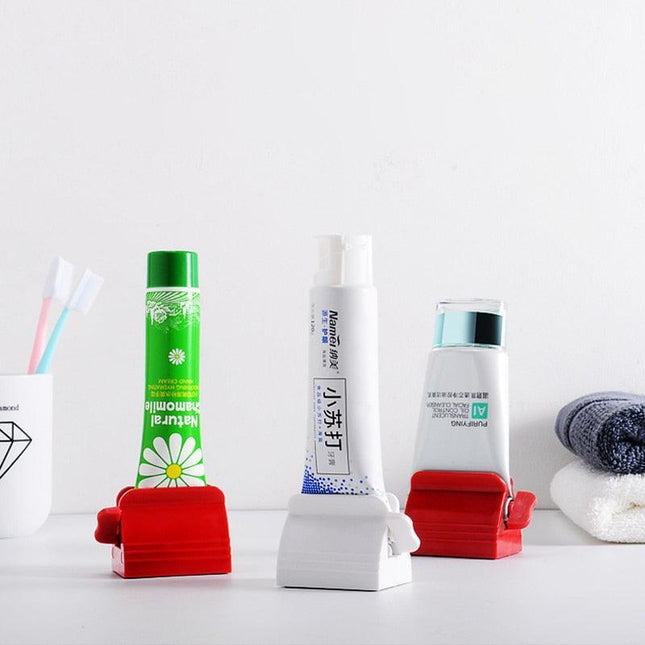 Colorful Eco-Conscious Cartoon Toothpaste and Face Foam Dual Dispenser for Sustainable Bathrooms